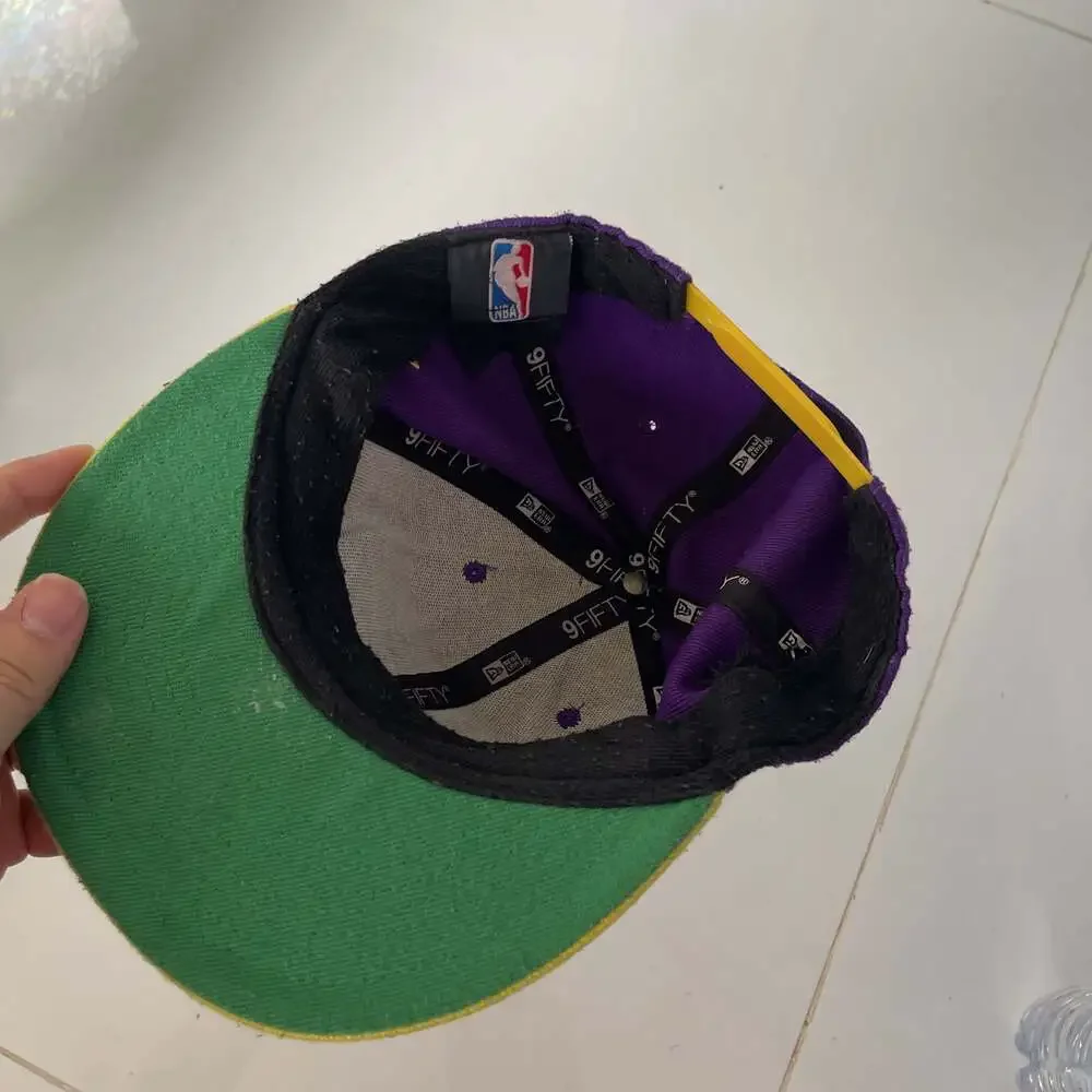 LA Lakers 24 Kobe Bryant Flat Brim Baseball Cap Hat Purple Yellow